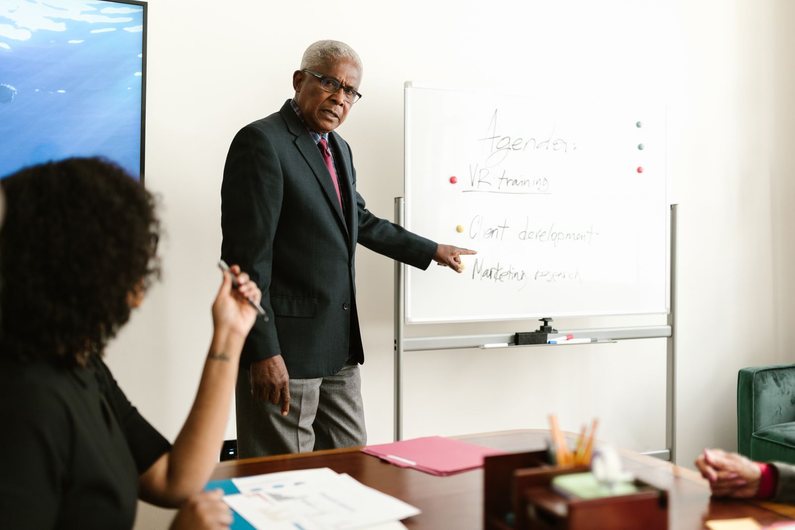 Teaching at a whiteboard
